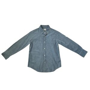 J. Crew Factory Boy's Long Sleeve Blue Chambray Button Up Shirt Size 10